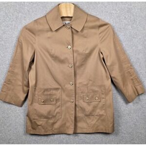 Vintage Misty Harbor Coat Womens Large Khaki Any Weather 3/4 Sleeve Made USA 60s